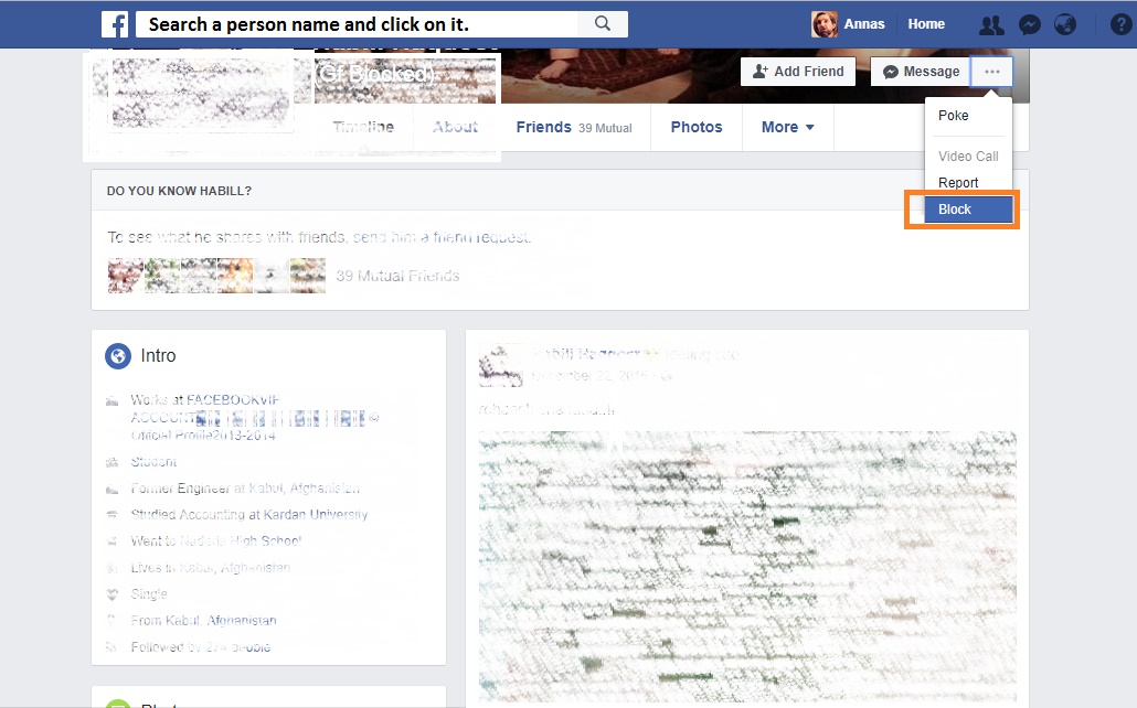 How To Block A Person In Facebook