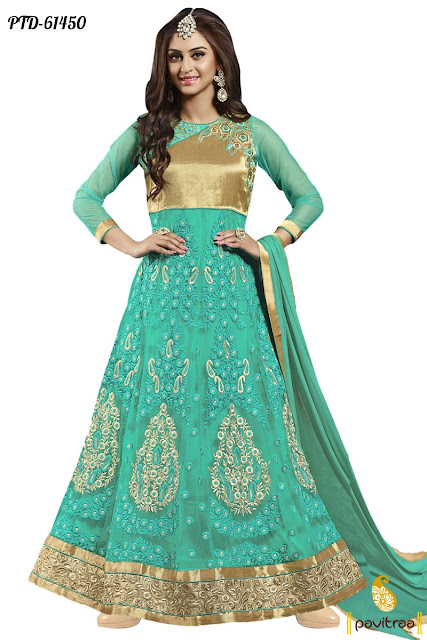 Star Plus Tv Serial Actress Celebrity Jeevika Krystle Dsuza Sky Color Anarkali Salwar Suit Dresses Online Shopping With Price India