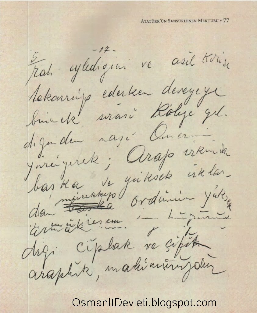 Osmanli Devleti Ataturk Un Sansurlenen Mektubu