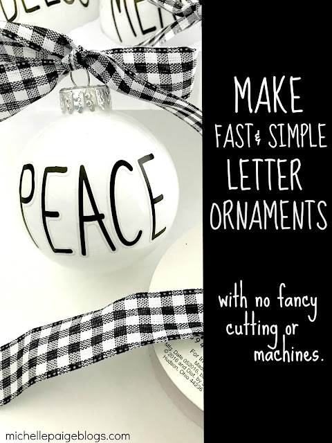 Quick letter ornaments with stickers.