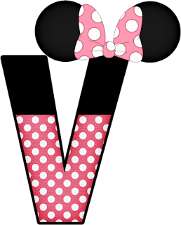 Abecedario a lo Minnie en Rosa con Lunares Blancos. Minnie Style in Pink Alphabet.