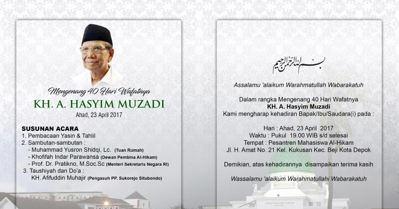 Tahlilan 40 Hari Kh Hasyim Muzadi Muslimedia News Media Islam