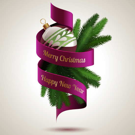 Adorno de Navidad con banda púrpura y letras doradas