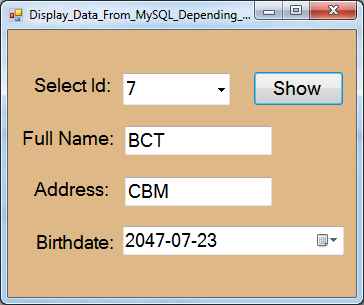 Show Data From MySQL Based On ComboBox Using Vb.Net