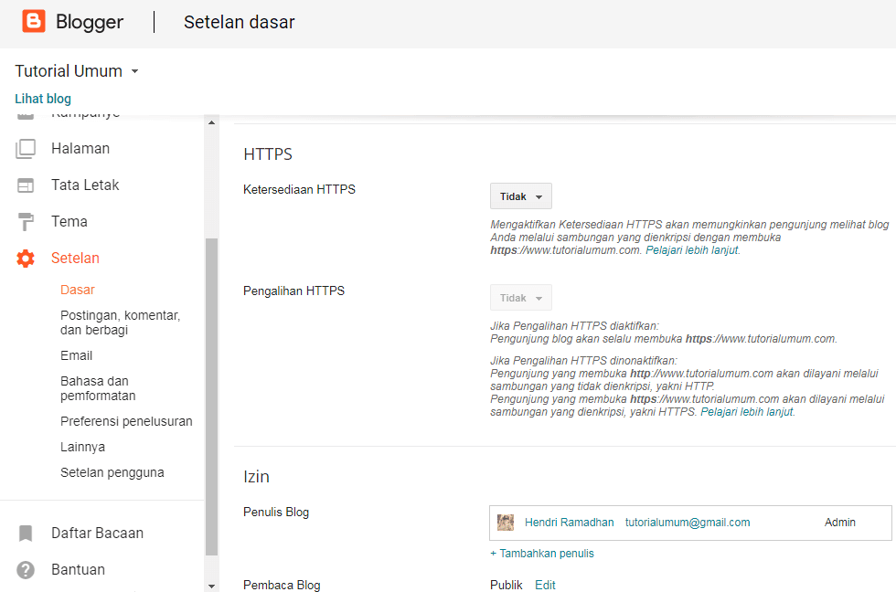 Cara Mengganti Admin di Blogger - Sudut Blogger