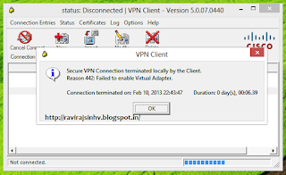 secure vpn reason 442 windows 10