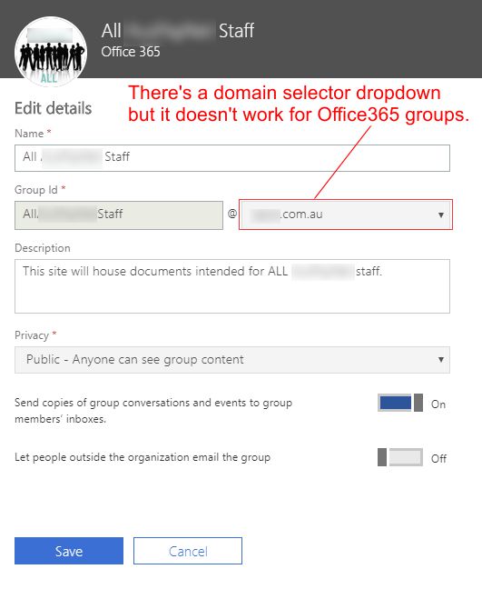 How to Change the Domain of an Office 365 Group