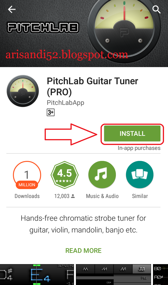 Stem Gitar Menggunakan Aplikasi "PitchLab Guitar Tuner" Untuk Pemula