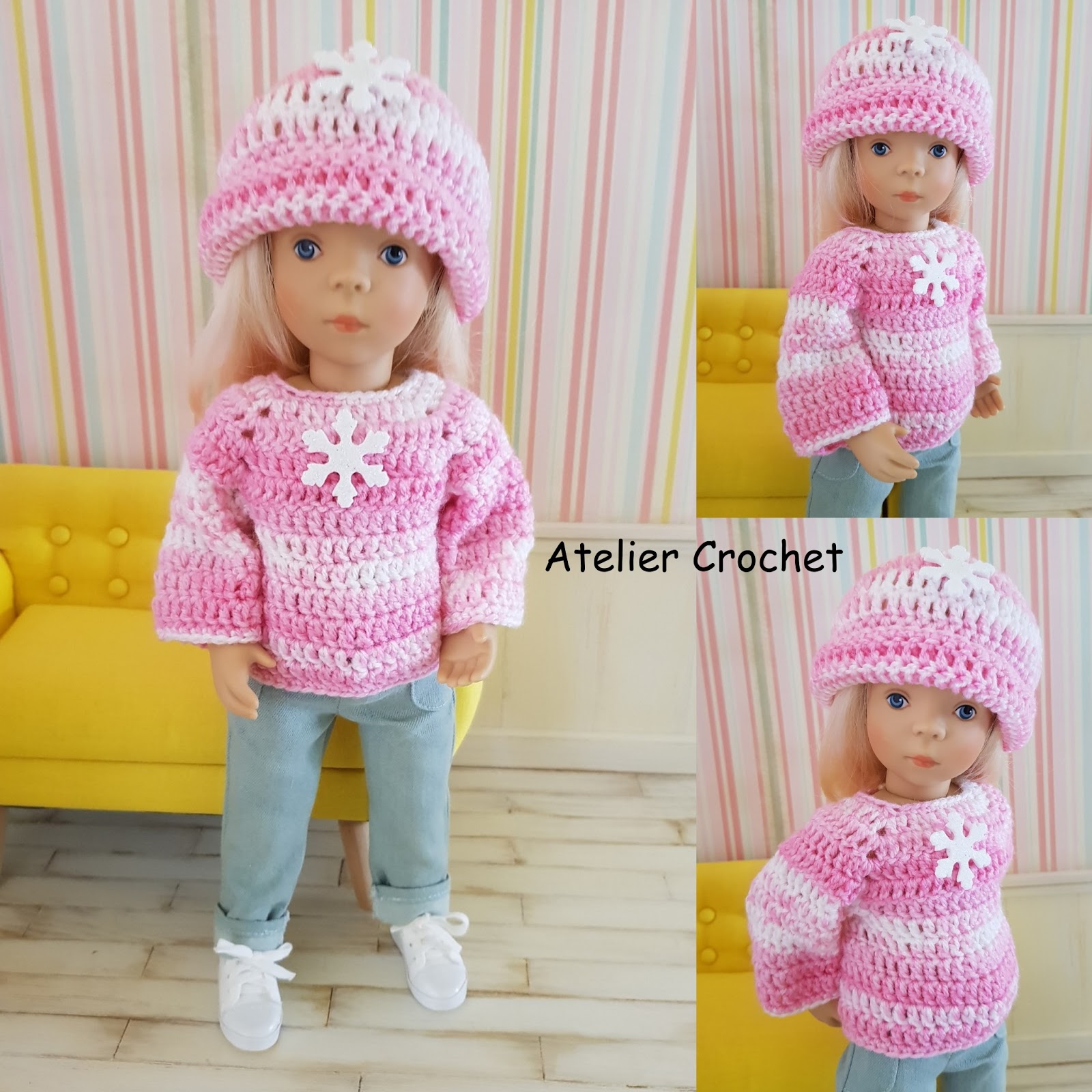 NHQZ Vêtements Pour Poupées Labubu De 17 Cm, Labubu Vetement 17 Cm,1 Bandeau, 1 Barboteuse, Sans Poupée, Robe En Dentelle Rose