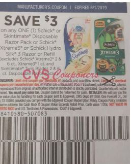 $3.00/1 Schick Disposable Razors Coupon from Smart Source insert 5/12.