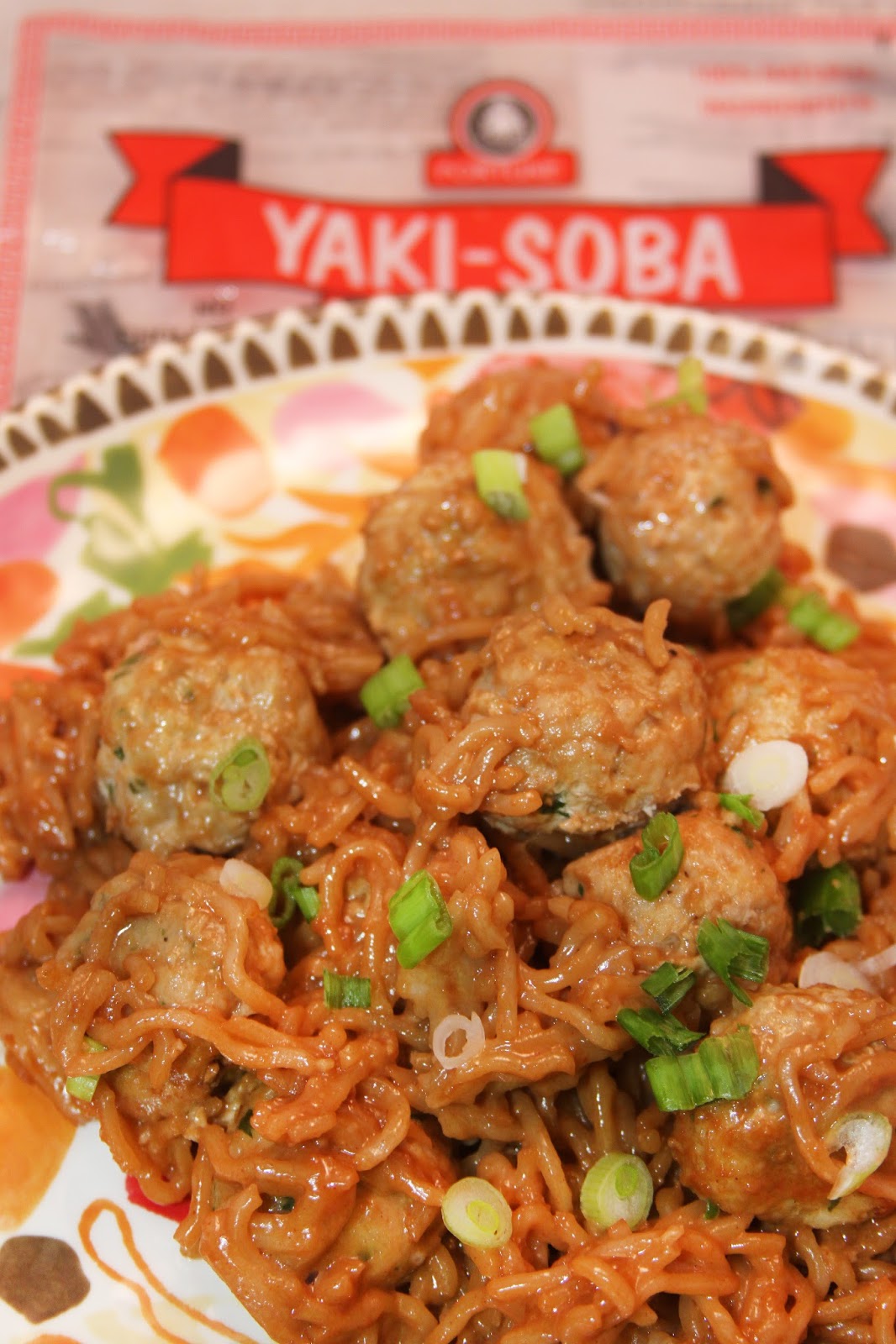 For the Love of Food Asian Spaghetti and Meatballs with Peanut Sauce