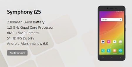 Symphony i25 Symphony Xplorer i25 Smartphone