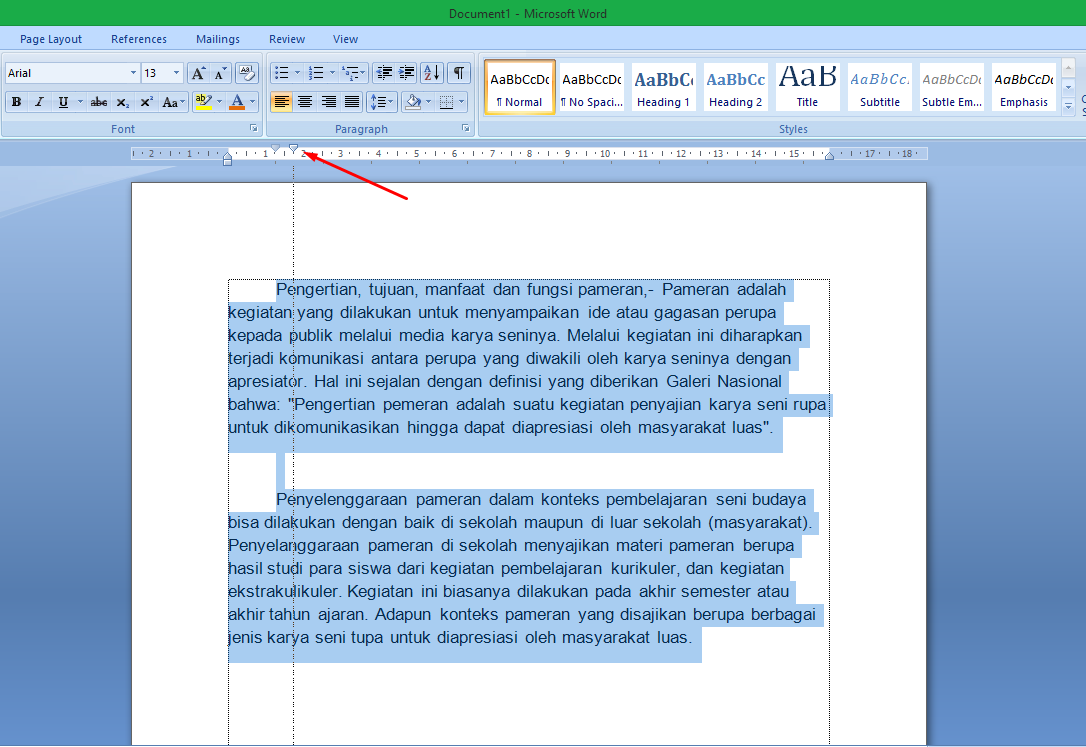 Cara Membuat Paragraf atau Alenia Otomatis di MS Word