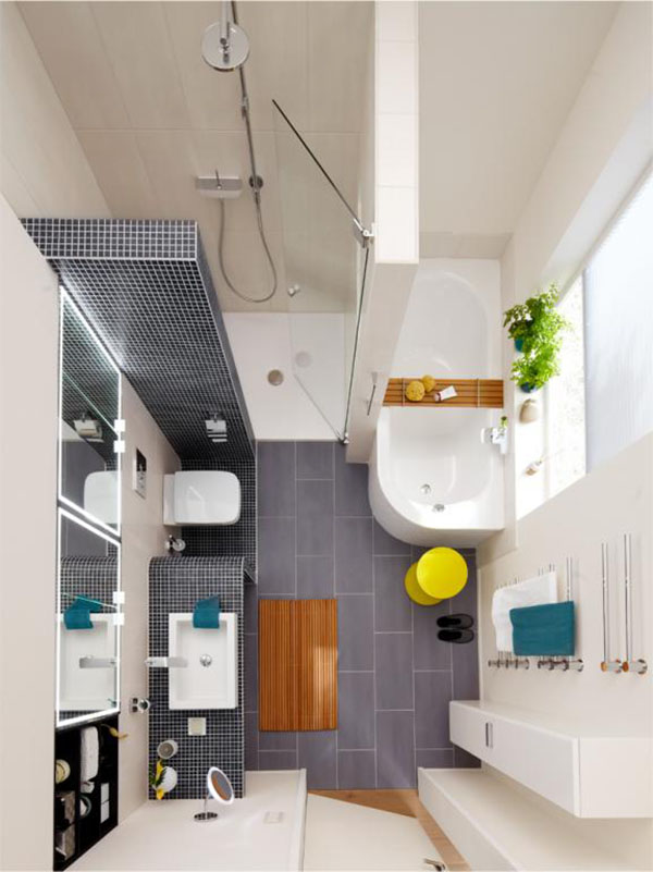 Küçük Banyolar İçin Dekorasyon Ve Tasarım Modelleri köşe küvet banyo tasarımı