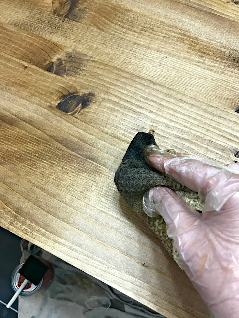 Staining with a rag instead of brush