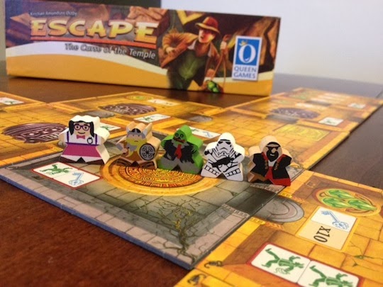 Escape Curse of the Temple with custom meeples