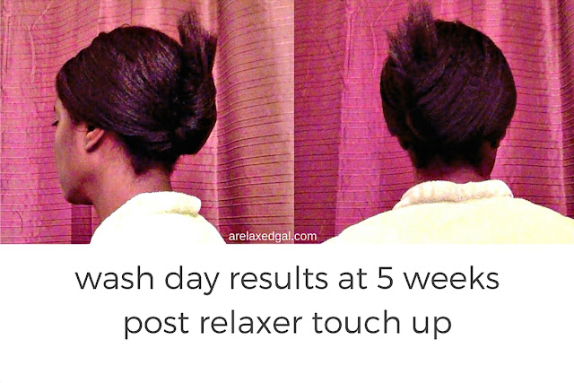 My wash day experience at 5 weeks post 11/11/14 relaxer touch up. | arelaxedgal.com Relaxed Hair Wash Day: 5 Weeks Post Relaxer Touch Up | arelaxedgal.com