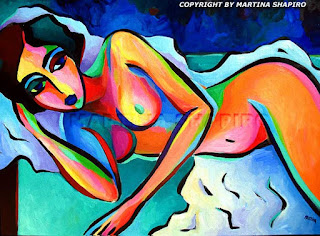 abstract female nude painting by artist Martina Shapiro