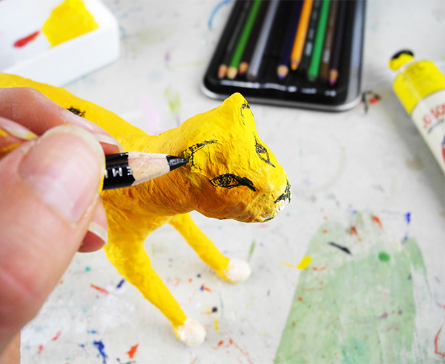 creating with Jules: paper mache leopard