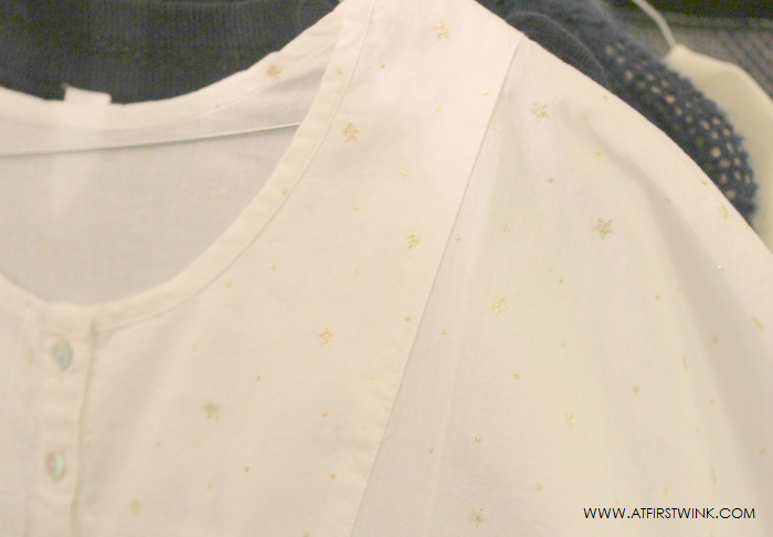 BY-BAR white blouse with gold stars