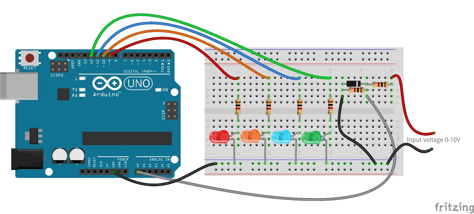 LED voltage level Indicator Mechatrofice