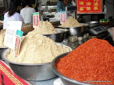 flours and spices in Muslim Quarter in Xi'an, China