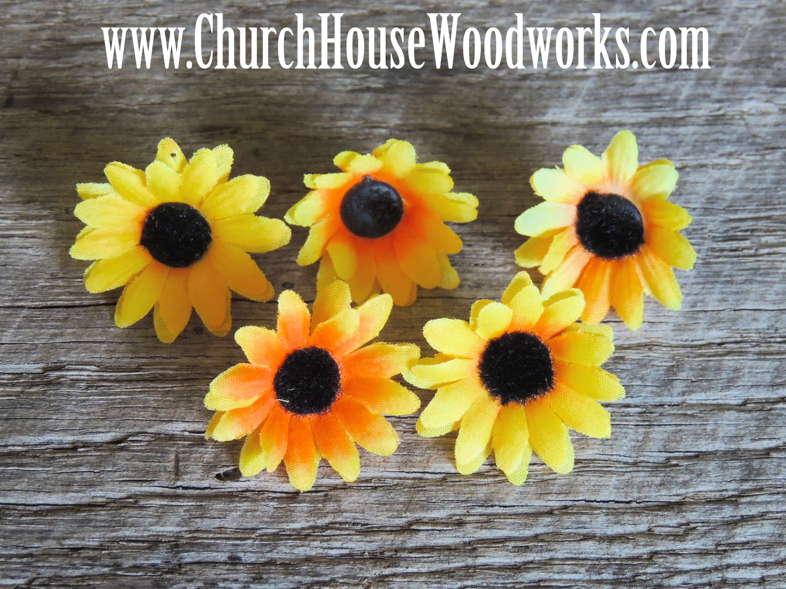 100 Sunflower Artificial Flower Heads, for Crafts, Weddings, Table