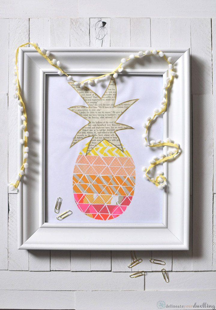 Pineapple Washi tape print, Delineate Your Dwelling #pineapple #washitape #wall decor #neon