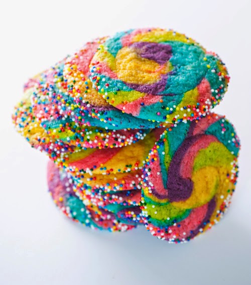 Rainbow pinwheel cookies