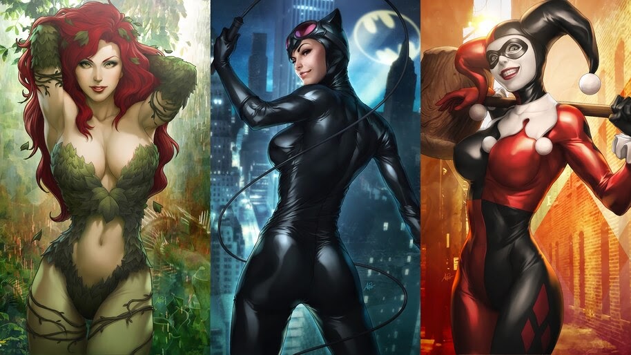 Poison Ivy, Catwoman, Harley, Quinn, DC, Comics, Girls, 4K, #4.2987