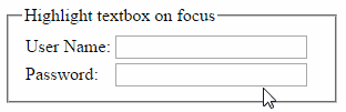 Change background color of Asp.net or HTML TextBox on focus using jQuery