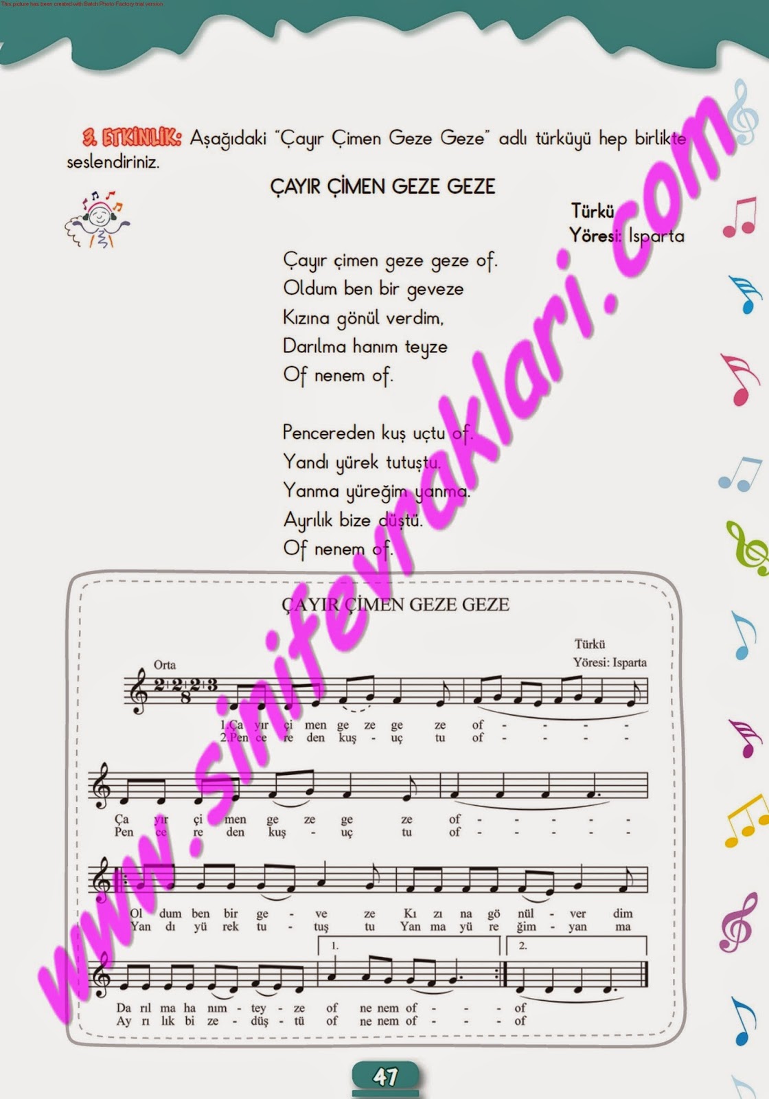 5 Sinif Muzik Calisma Kitabi Cevaplari Meb Yayinlari Sayfa 59 Ders Kitabi Cevaplari