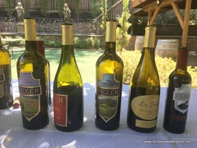 tasting line up at Vezer Family Vineyard in Fairfield, California