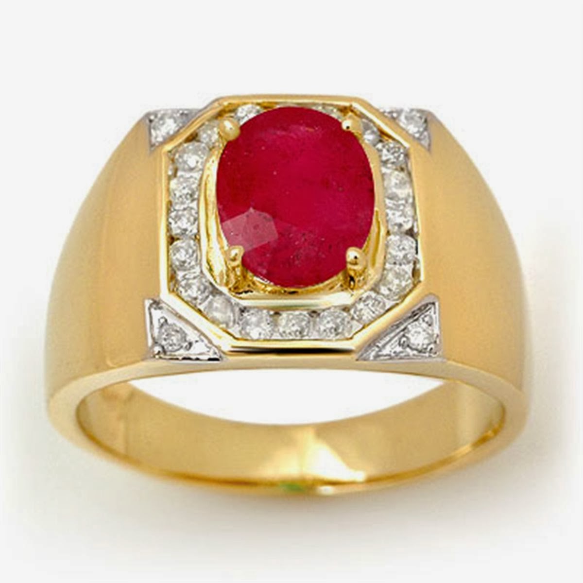 BEAUTY AND FASHION MENS WEDDiNG GOLD RINGS RUBY