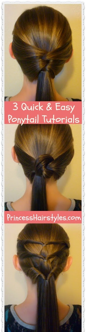 3 Quick And Easy Ponytail Hairstyles Hairstyles For Girls Princess 