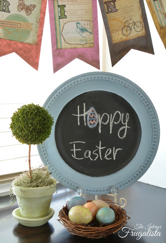 Round Chalkboards Made From Thrift Store Silver Plates and Chargers