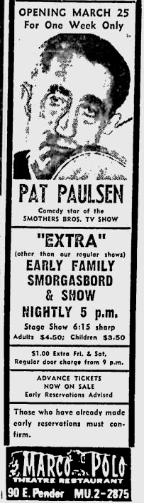 Classic Television Comedians in Vancouver (1968)