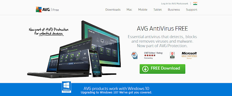 Free edition of AVG antivirus app.
