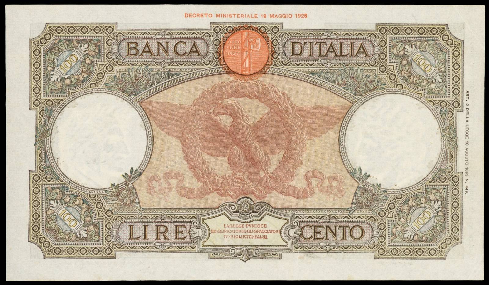 Italy 100 Lire banknote 1943|World Banknotes & Coins Pictures | Old ...