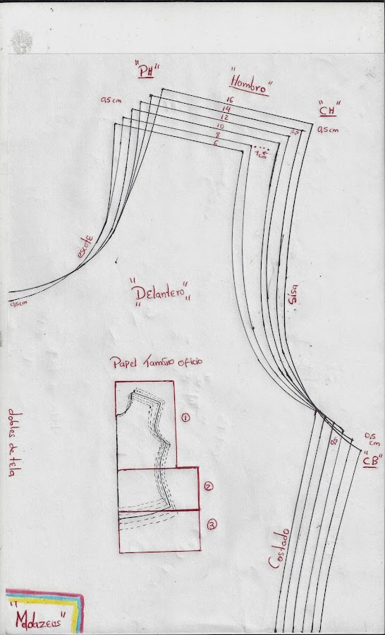 escalado delantero de blusa básica niñas