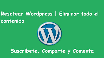 Como resetear wordpress?