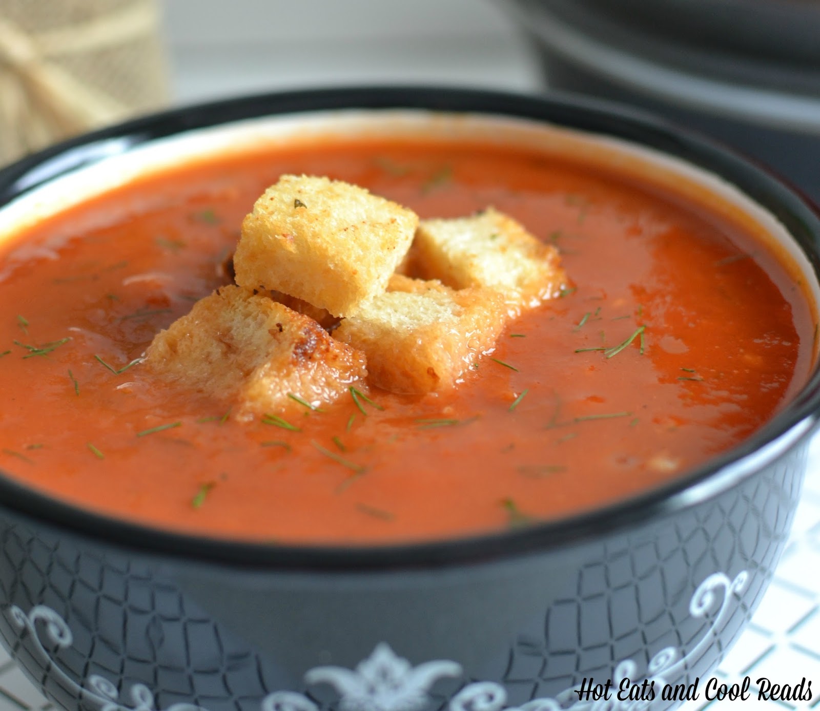 Hot Eats and Cool Reads Rustic Dill Tomato Soup Recipe SundaySupper
