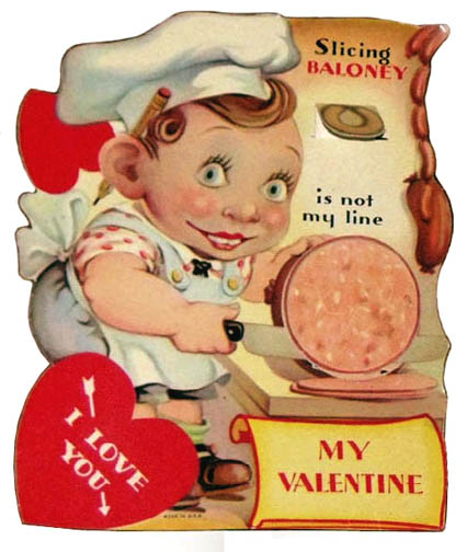 Valentine cards vintage older Funny Vintage Valentine Cards: Meat and Weapons ~ Vintage Everyday