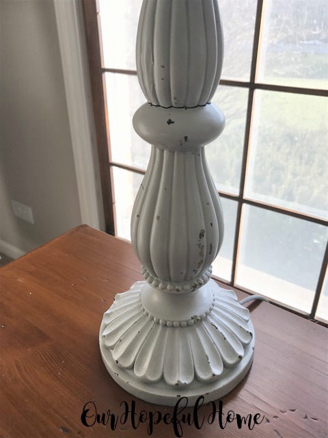 thrift store whilte lamp base