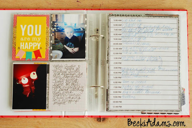 A Week in the Life Album by Becki Adams @jbckadams #scrapbooking #memorykeeping #scrapbook #Weekinthelife