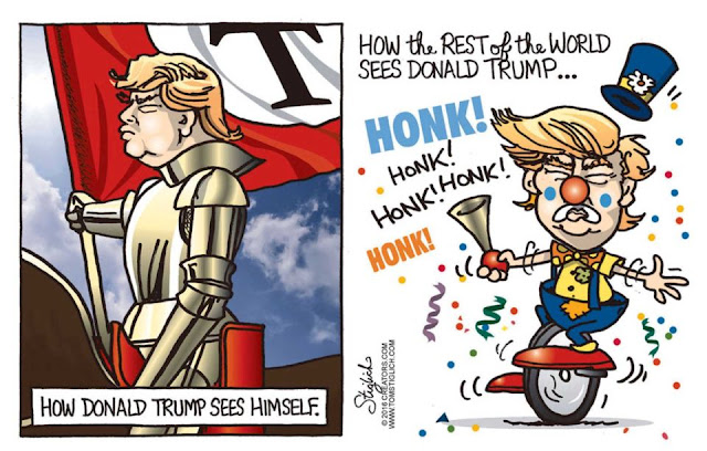 Picture of Donald Trump in shining armor labeled,