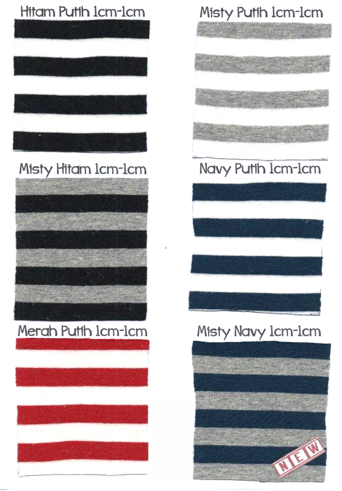 Bikin Kaos Cotton Stripe 30s Combed Navy dan Putih 