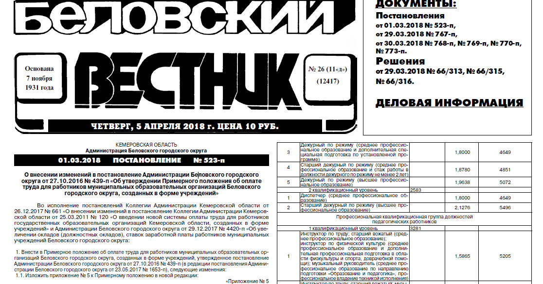 Библиосейшн: Оплата труда: оклады, повышающие коэффициенты