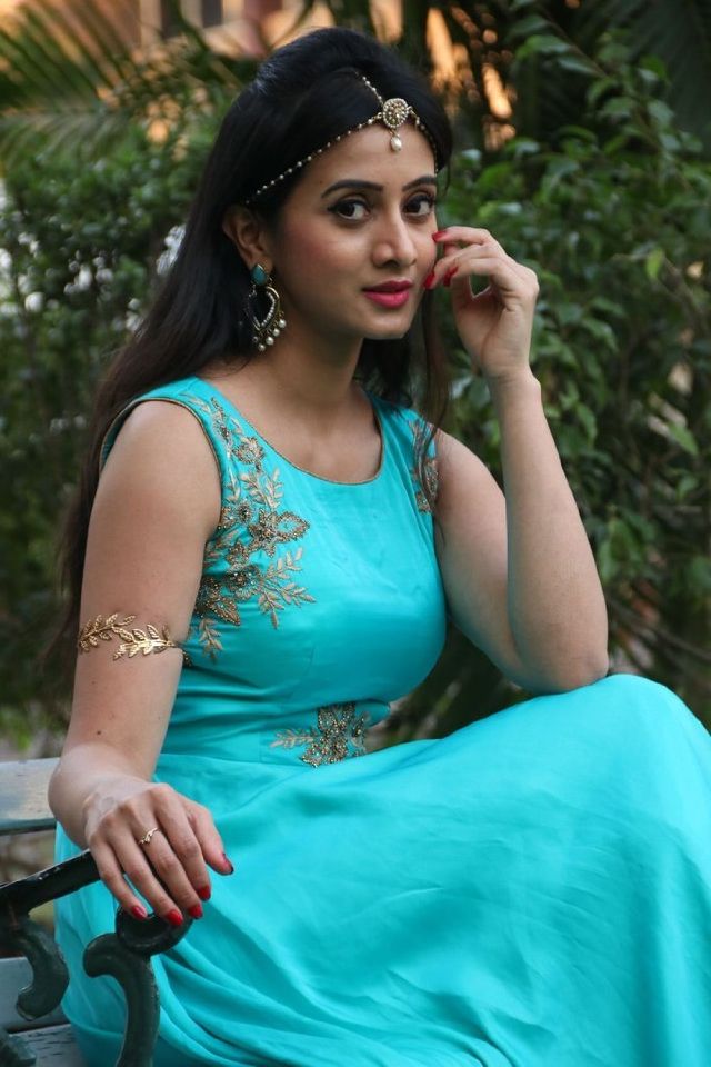 Kannada Actress Harshika Poonacha Stills In Blue Dress - South Indian ...