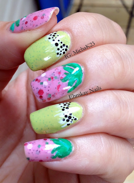 ehmkay nails strawberry kiwi nail